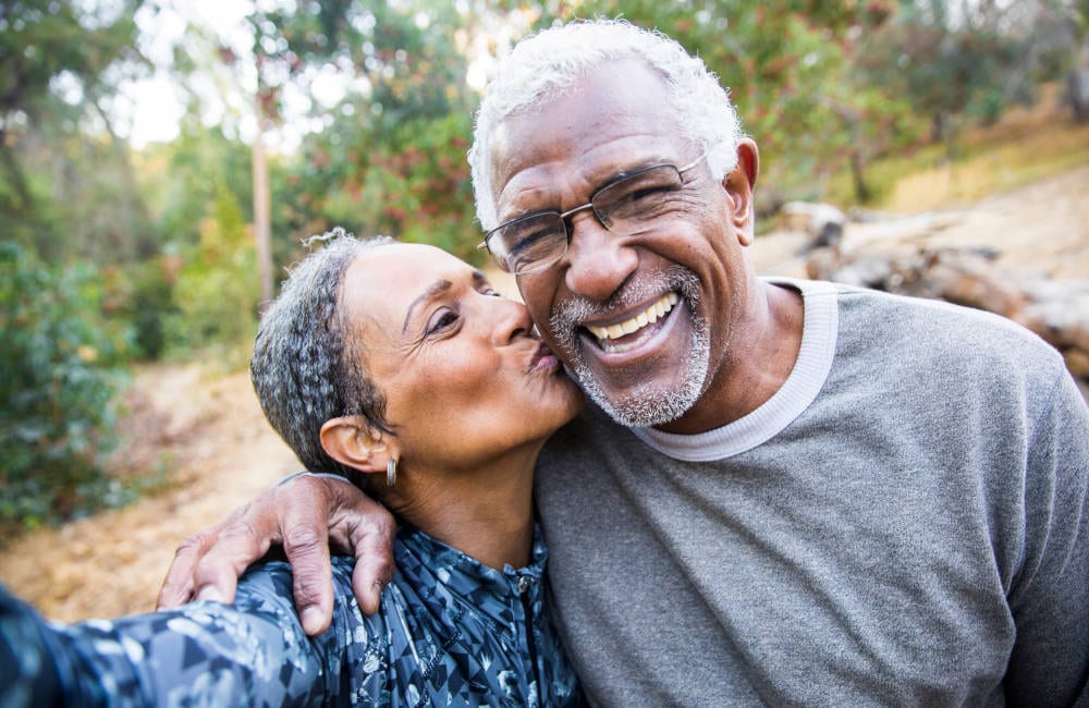 Senior Black Couple Taking Selfie During Exercise